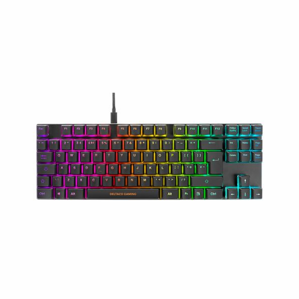 DELTACO GAM-111B, Hráčská klavesnice, USB RGB EN