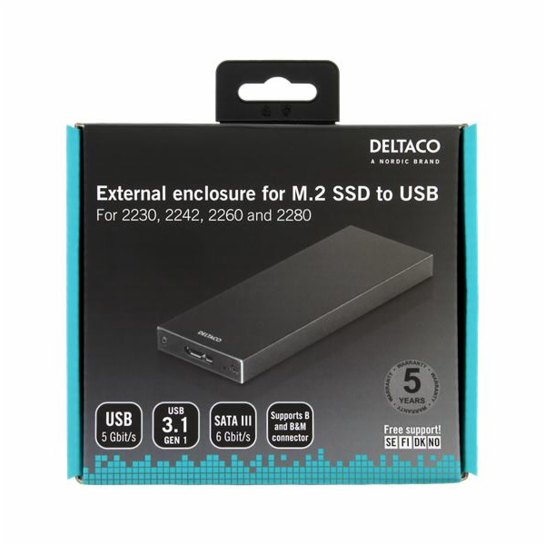 DELTACO MAP-K16N, Externí box M.2 SATA