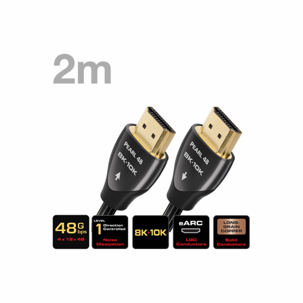AUDIOQUEST Pearl 48G, Kábel HDMI 2.1 10K M/M 2m