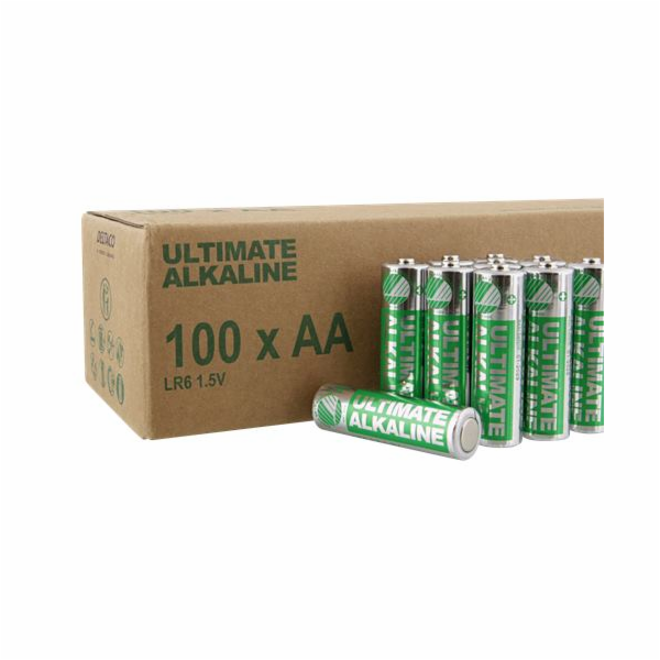DELTACO ULTIMATE, Baterie alkalické AA, LR06 100ks