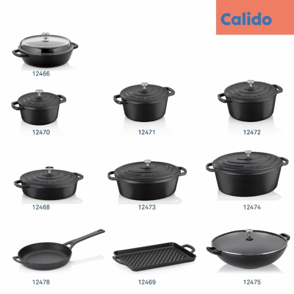 Pánev litinová CALIDO černá 28 cm KL-12478