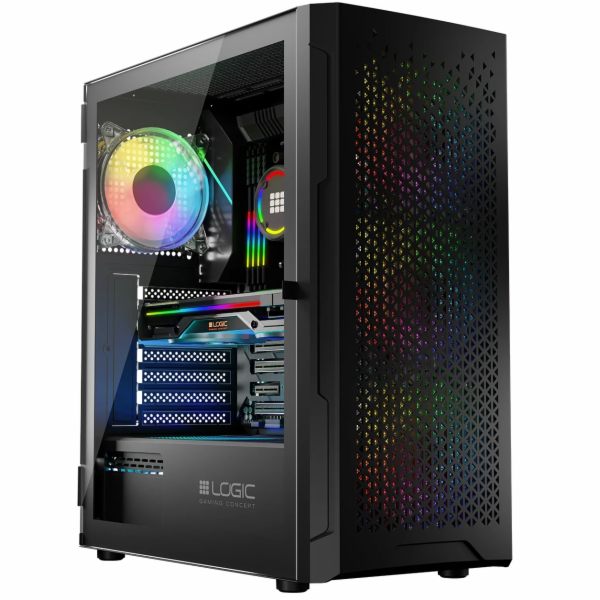 LOGIC PC skříň Aramis ARGB MIDI 1x USB 3.0, 2x USB 2.0 + ...