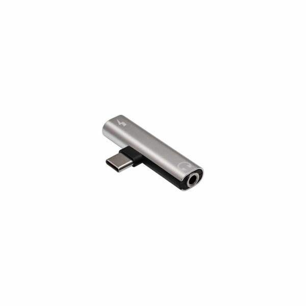 Akyga adaptér USB-C (m)  na USB-C (f) / Jack 3.5mm DAC