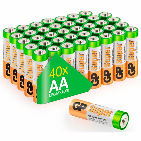 1x40 GP Super Alkaline AA Mignon Batteries Blister 030E15...