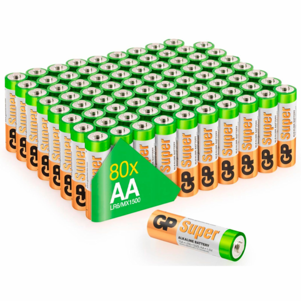 1x80 GP Super Alkaline AA Mignon Batteries Blister 03015AS80