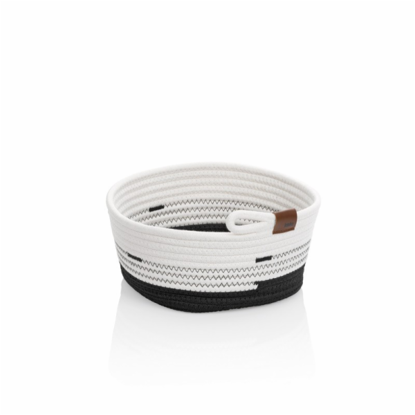 Košík Hedda 25 cm směs bavlna/polyester bílo-černá KL-24457