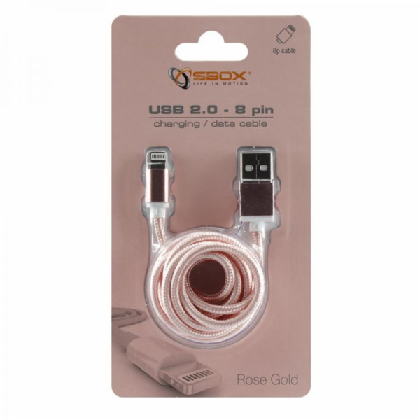 SBOX IPH7-RG Apple Lightning/USB-A růž/zlat 1,5m