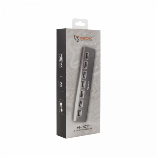 SBOX H-207, černá USB 2.0 HUB 7x port