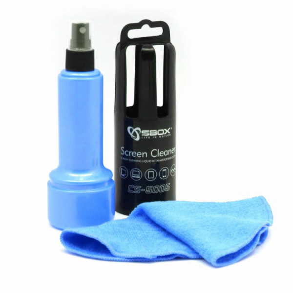 SBOX CS-5005B, čistící roztok s utěrkou 150ml bl