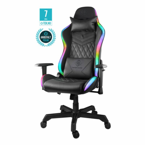 DELTACO GAM-080, RGB Herní židle černá