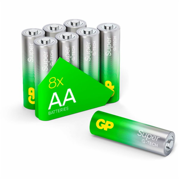 4+4 GP Super Alkaline 1,5V AA Mignon LR06 Rel.  03015ADHE...