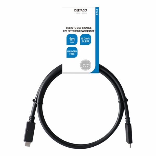 DELTACO kabel USB 3.2 Gen2 Typ C na Typ C 1m
