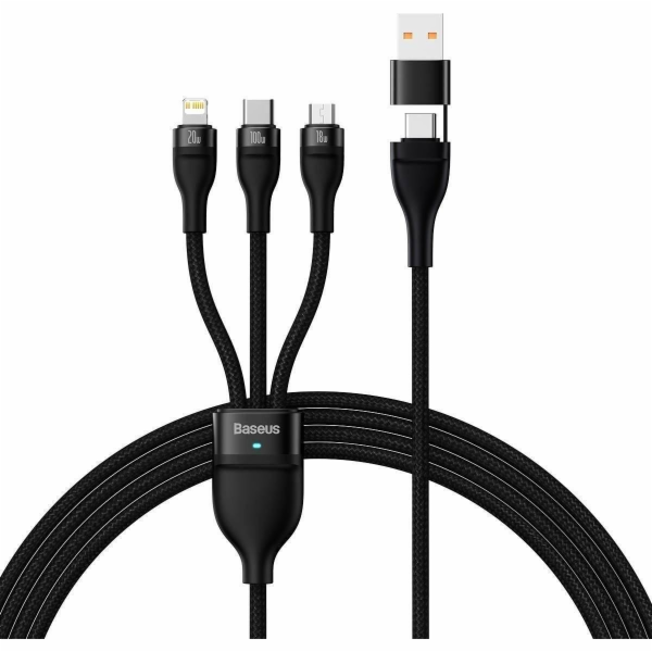 Kabel USB 3v1 Baseus Flash Series 2, USB-C + micro USB + ...