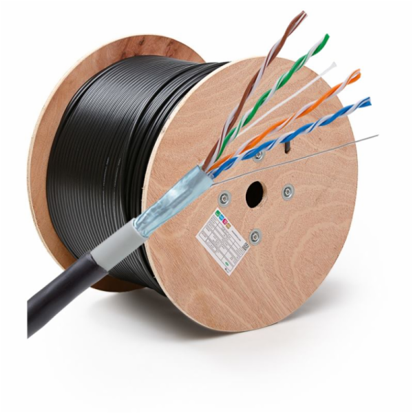 KELINE Kabel FTP (F/UTP) 4x2xAWG24 5E 500m venkovní