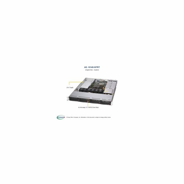 SUPERMICRO A+ Server 1U 1x SP3, 8x DDR4, 4x 3,5" (4xNVMe ...