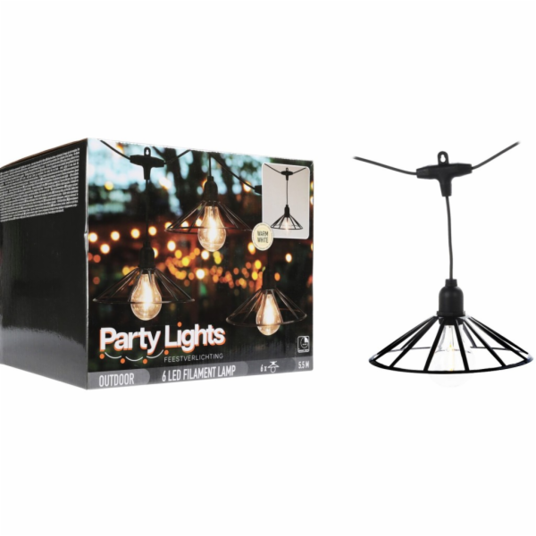 Světelný řetěz žárovky  LED PARTY 6 ks 5,5m KO-AF5300260