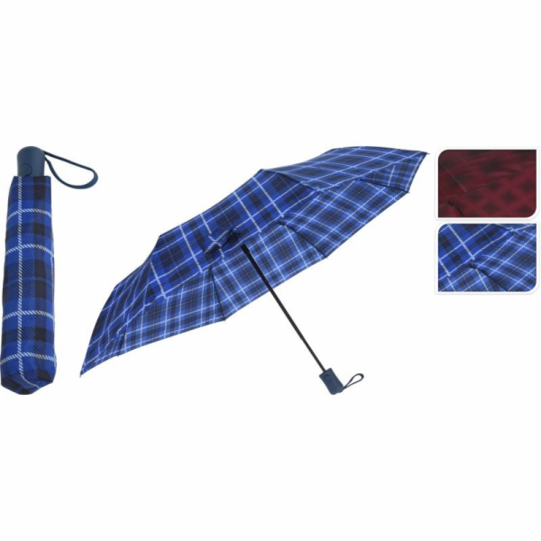 Deštník skládací 95 cm kostka modrý KO-DB7250520modr