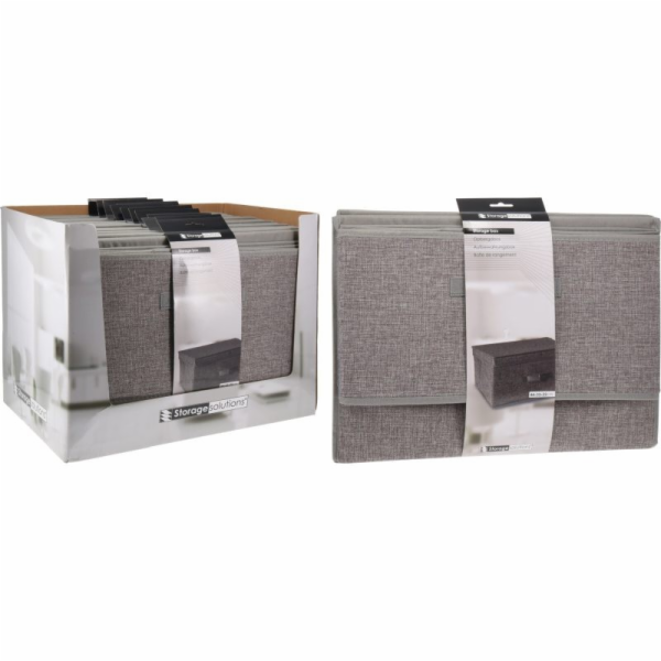 Úložný box s víkem44x33x22 cm textil šedý KO-101001750seda