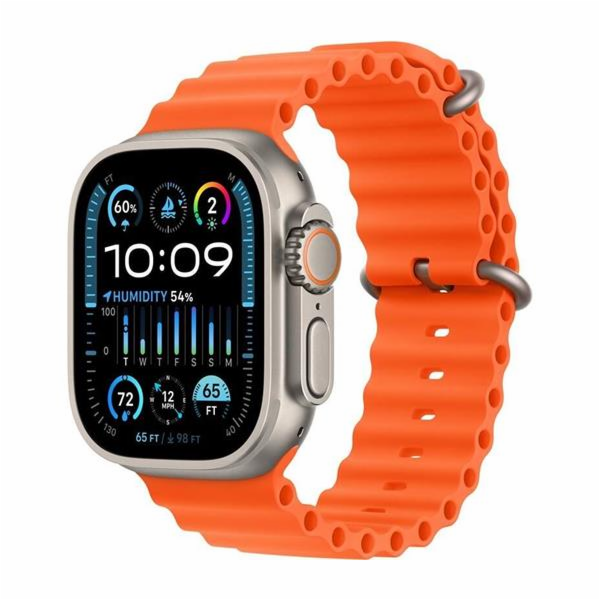 Apple Watch Ultra 2 49mm titanové pouzdro s oranžovým oce...