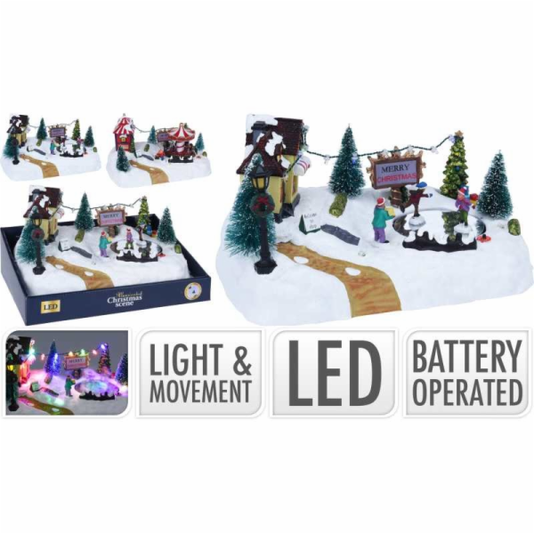 Vánoční ozdoby scéna LED osvětlení KLUZIŠTĚ KO-ACJ000170kluz