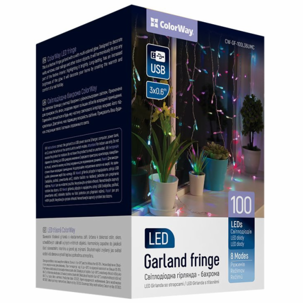 COLORWAY LED girlanda/ IP20 / 100 LED / délka 3m x 0,6m /...