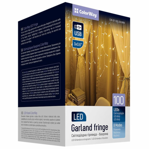 COLORWAY LED girlanda/ IP20 / 100 LED / délka 3m x 0,6m /...