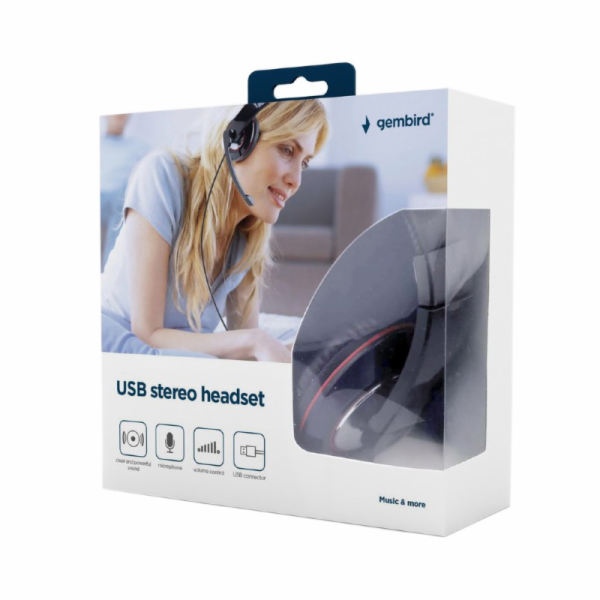 GEMBIRD sluchátka s mikrofonem MHS-U-001 Gaming, černá, USB