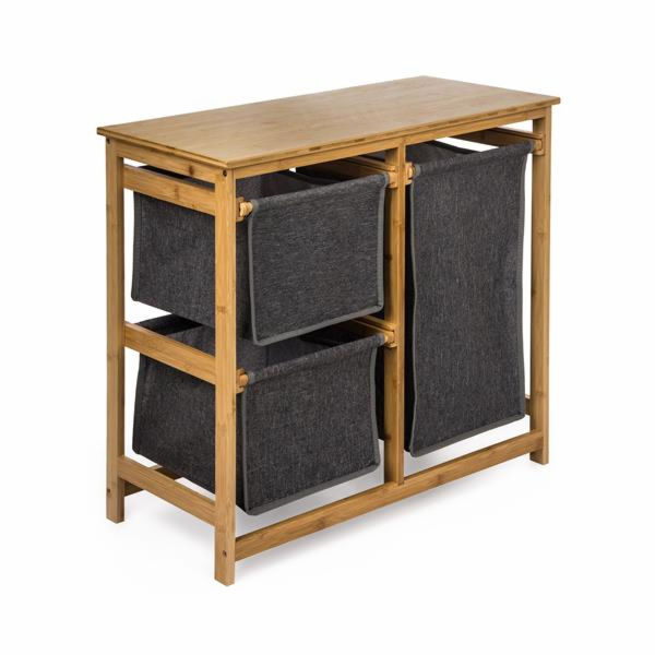 Koš na prádlo G21 38 l s úložnými boxy, bambusový