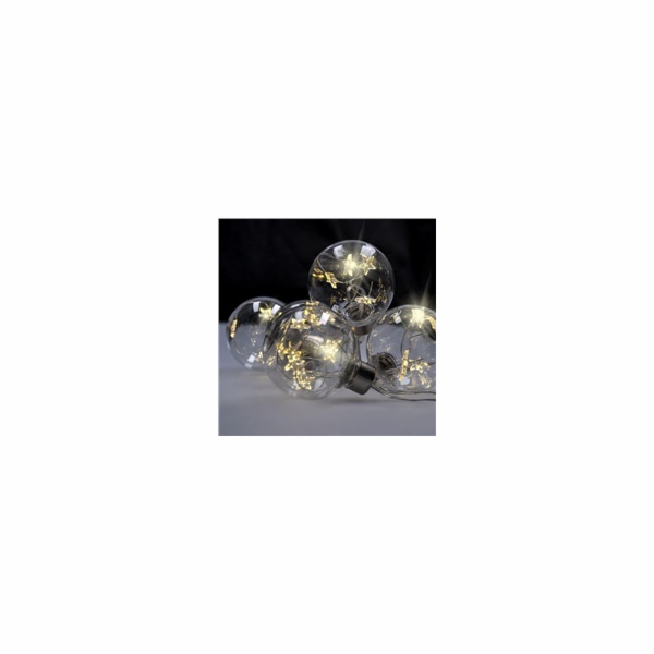 Solight sada LED vánočních koulí s hvězdami, vel. 6cm, 6k...
