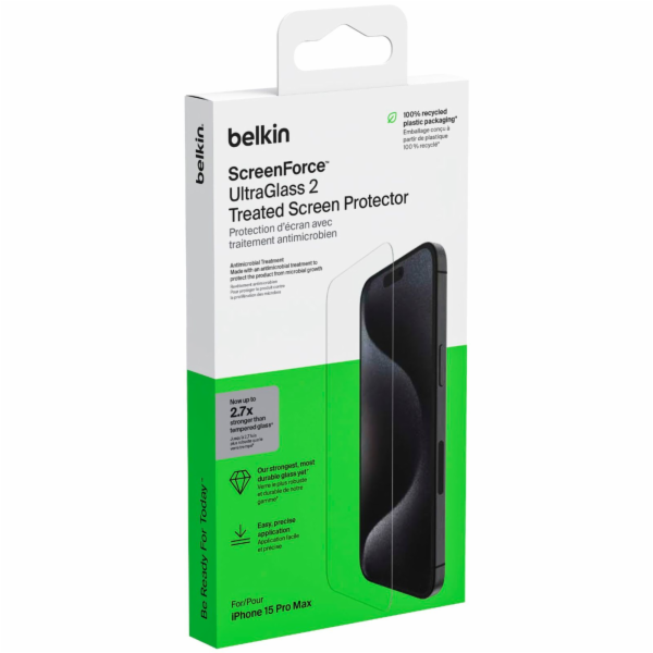 Belkin Screenforce UltraGlass2 antib. Phone 15 Pro Max OV...