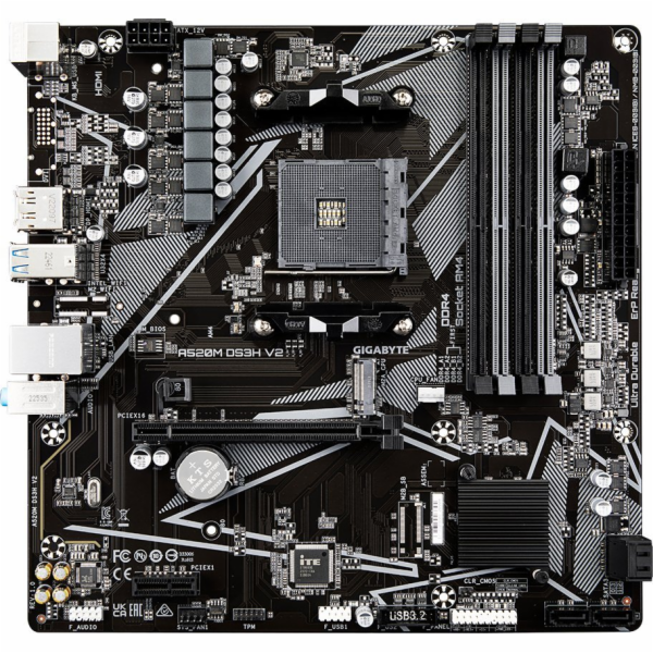 GIGABYTE MB Sc AM4 A520M DS3H V2, AMD A520, 4xDDR4, 1xHDM...