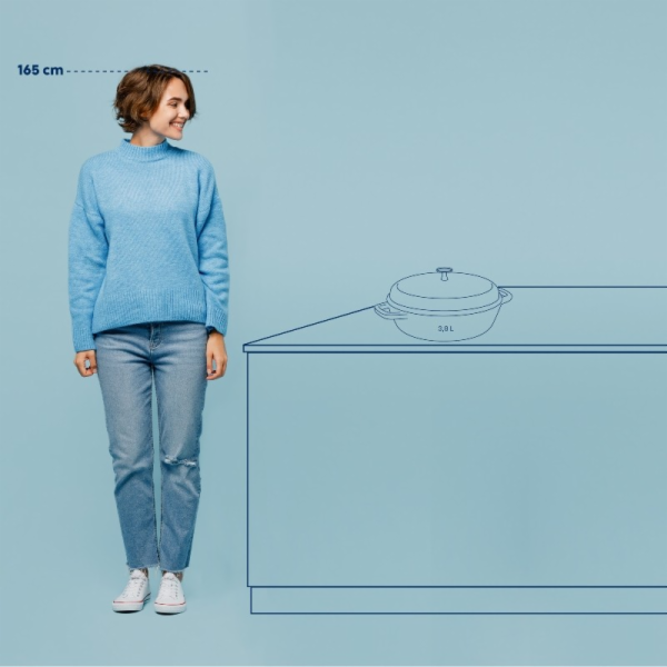 Hluboká pánev litinová CALIDO 28 cm 3,8l černá KL-12466