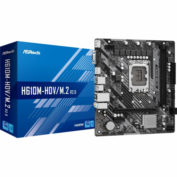 ASRock MB Sc LGA1700 H610M-HDV/M.2 R2.0, Intel H610, 2xDD...