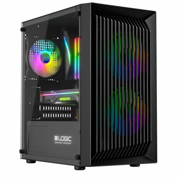 LOGIC PC skříň Atos ARGB MINI 1x USB 3.0, 2x USB 2.0 + au...