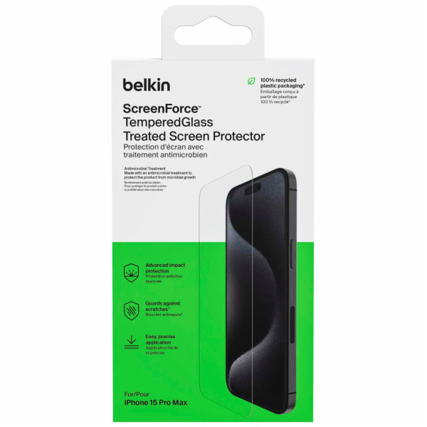 Belkin Screenforce Tempered Gl. antib.iPhone 15 Pro Max O...