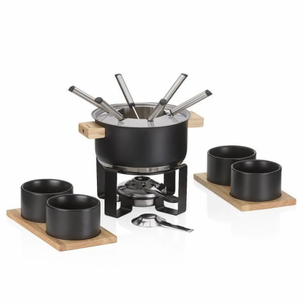 Fondue sada Gunten nerez černá 19,0cm 20,0cm 1,6l KL-10068