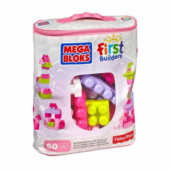 Mega Bloks First Builders - Růžová taška 60 kusů (DCH54)