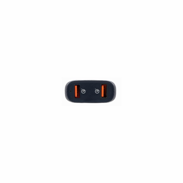 Nabíječka do auta Gembird 2X USB, QC 3.0, 36W, ČERNÁ