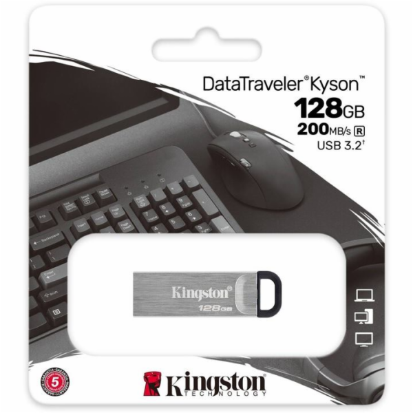 KINGSTON DataTraveler Kyson USB 3.2, 128GB, USB Klíč (DTK...