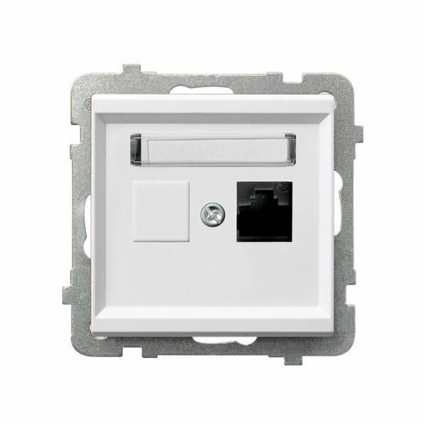 Ospel Sonata single RJ45 5e počítačová zásuvka, bílá (GPK...
