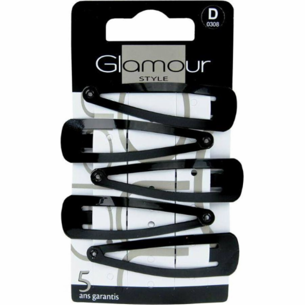 Glamour GLAMOR_Vlasové spony, černé, 5 ks