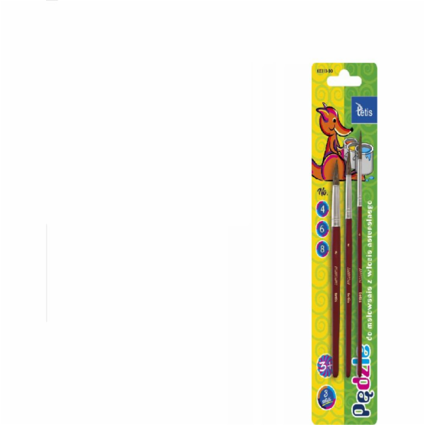 Tetis Kulaté štětce (velikost 4,6,8) na blistrovém balení...