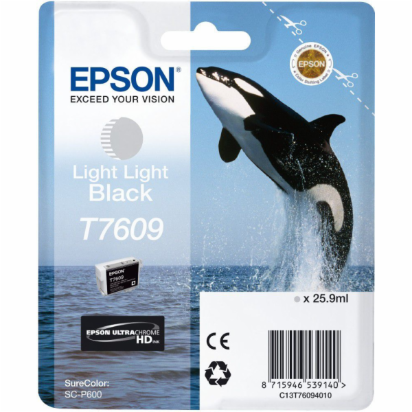 Inkoustová kazeta Epson T7609 Světle černá UltraChrome HD...