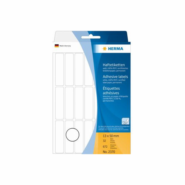Herma Samolepící etikety, bílé 13x50 mm 672 ks - 2370