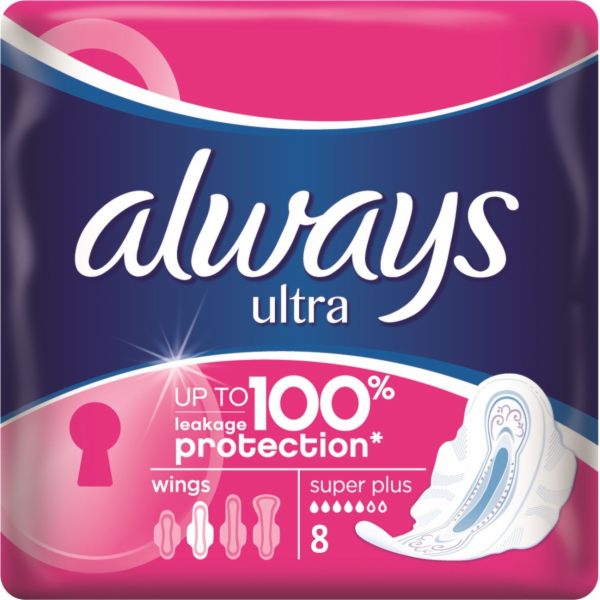 Always Ultra Super Plus hygienické vložky s křidélky 8 ks