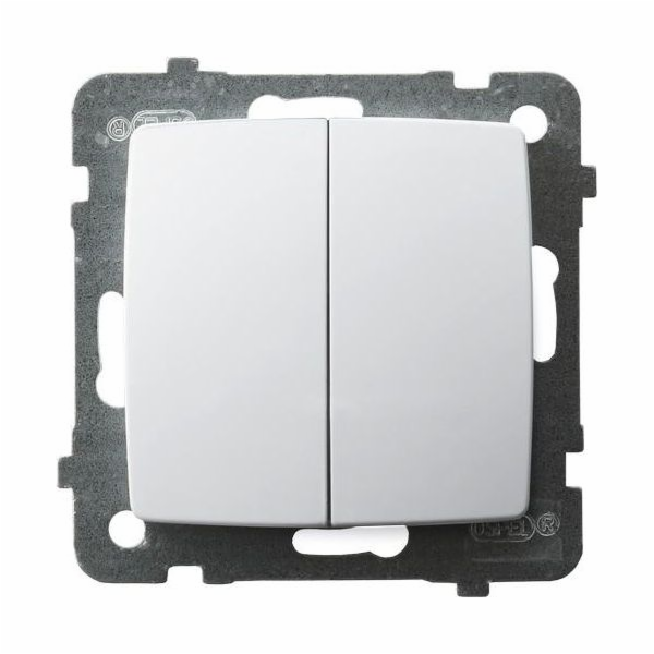 Ospel Svícnový vypínač Karo dvojitá bílá (LP-2S/m/00)