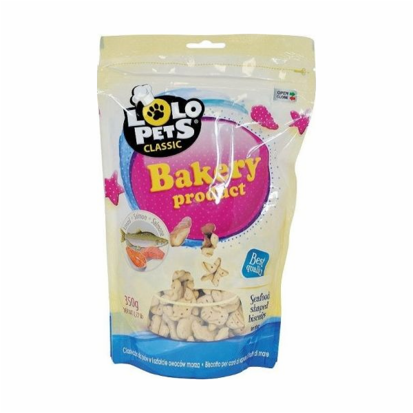 Lolopets Psí sušenky s lososem ve fólii Doypack 350g