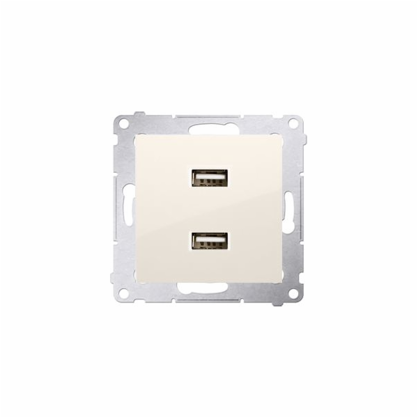 Kontakt-Simon Charger 2xUSB 2.1A 5V/DC krémová (DC2USB.01...