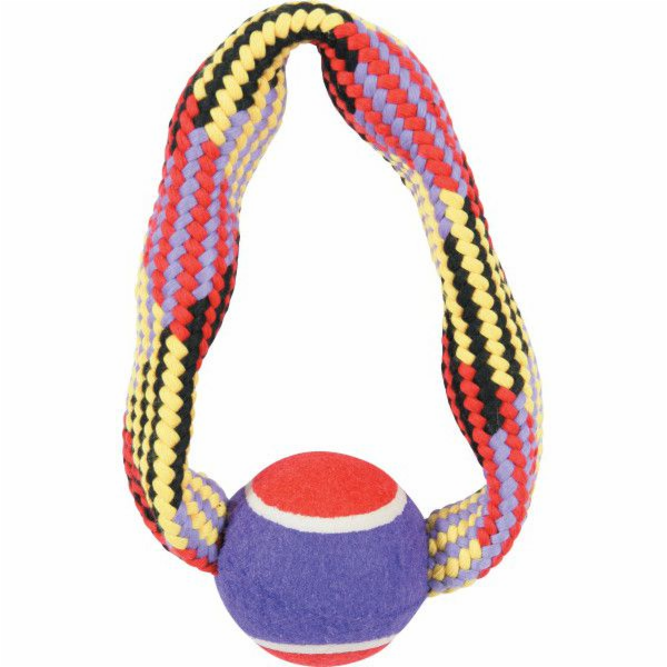 Hračka Zolux Rope s tenisovým míčkem, kruh 23 cm