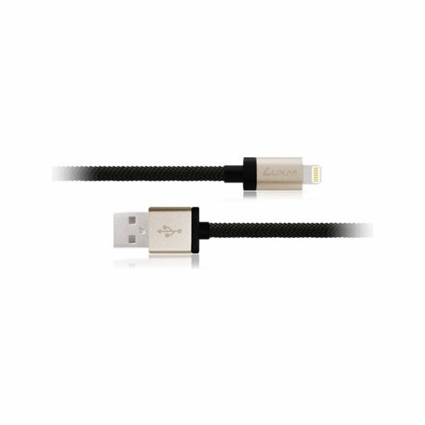 Luxa2 USB kabel MFi Lightning kabel 1m hliník černá+zlatá...